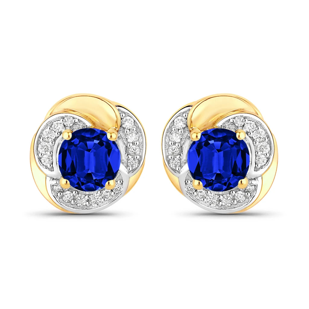 Round Cut Diamond Halo Stud Earrings