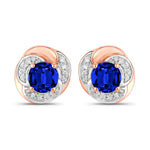 Round Cut Diamond Halo Stud Earrings