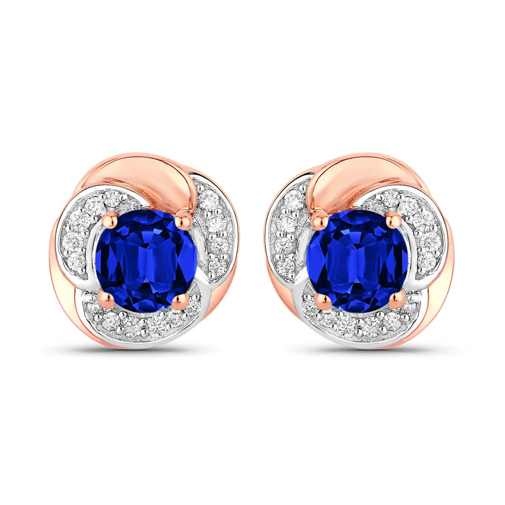 Round Cut Diamond Halo Stud Earrings