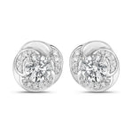 Round Cut Diamond Halo Stud Earrings