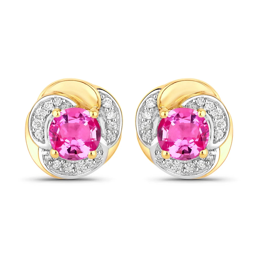 Round Cut Diamond Halo Stud Earrings