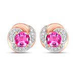 Round Cut Diamond Halo Stud Earrings