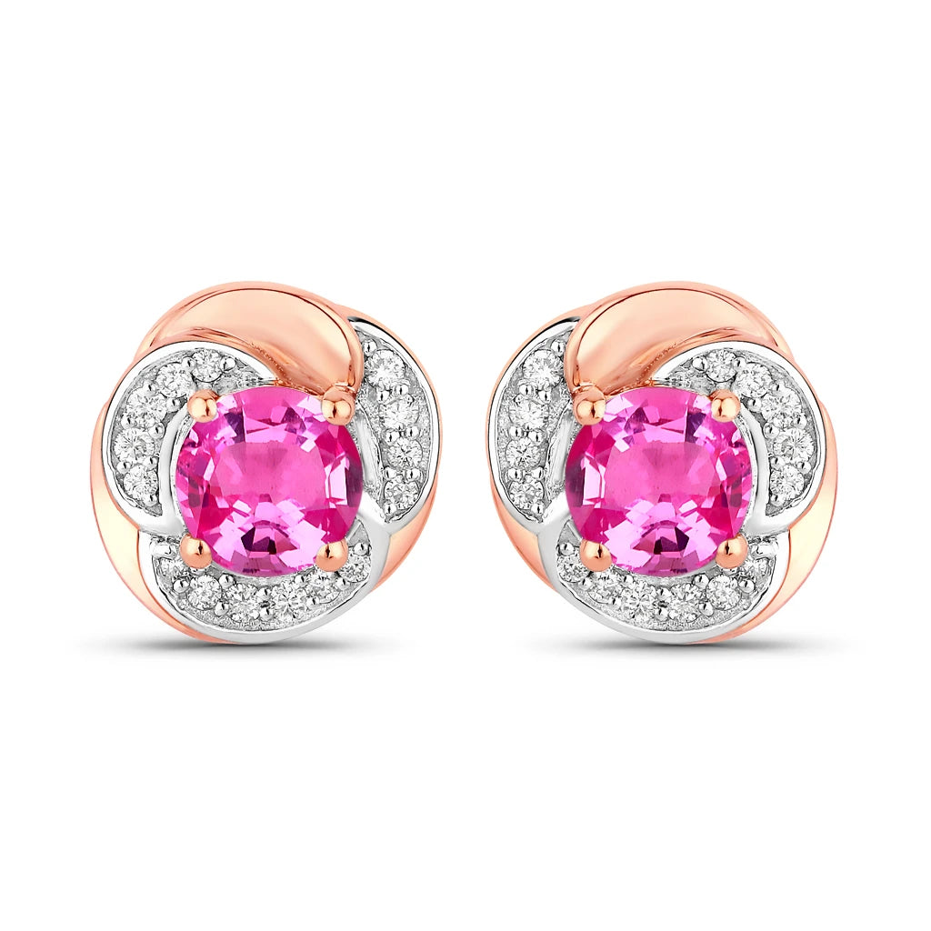 Round Cut Diamond Halo Stud Earrings
