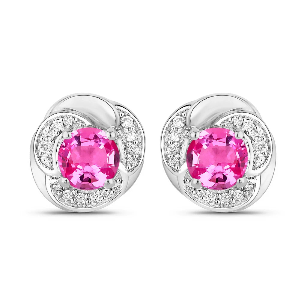 Round Cut Diamond Halo Stud Earrings