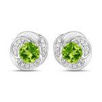 Round Cut Diamond Halo Stud Earrings