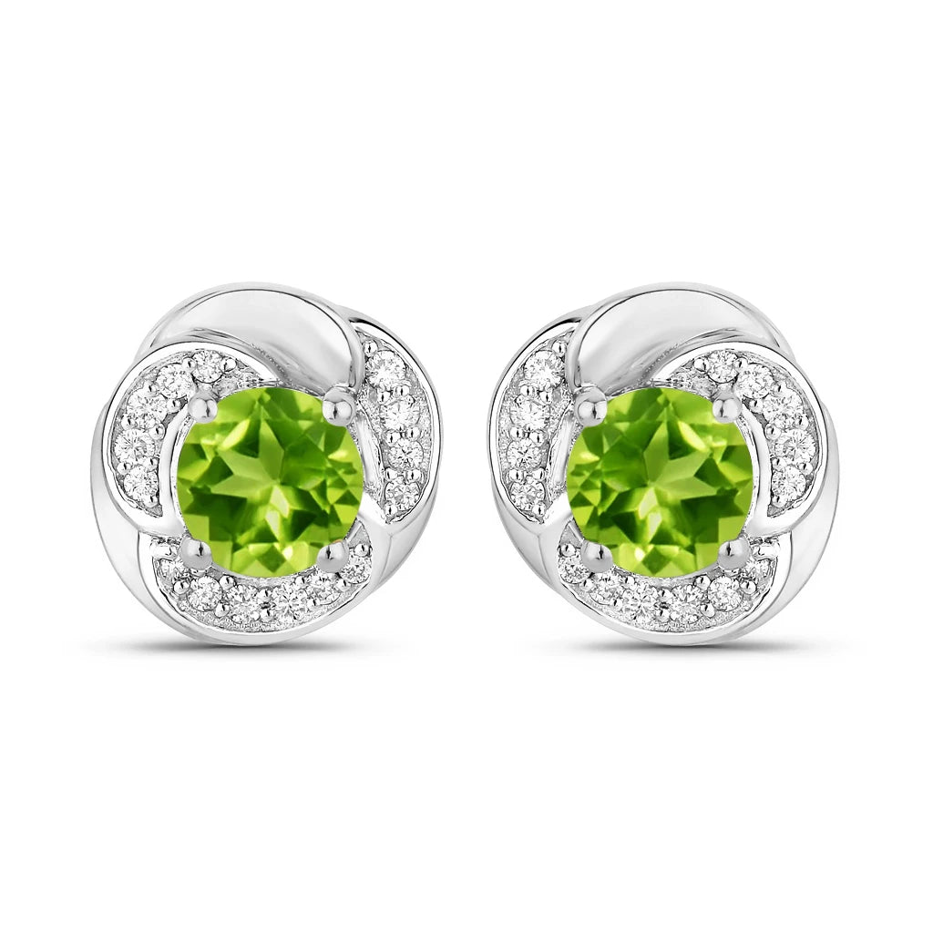 Round Cut Diamond Halo Stud Earrings