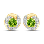 Round Cut Diamond Halo Stud Earrings