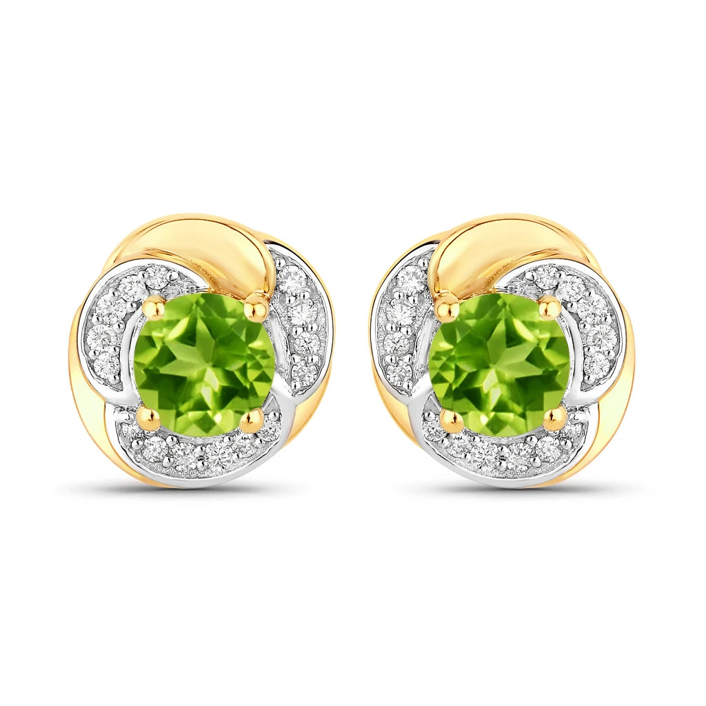 Round Cut Diamond Halo Stud Earrings