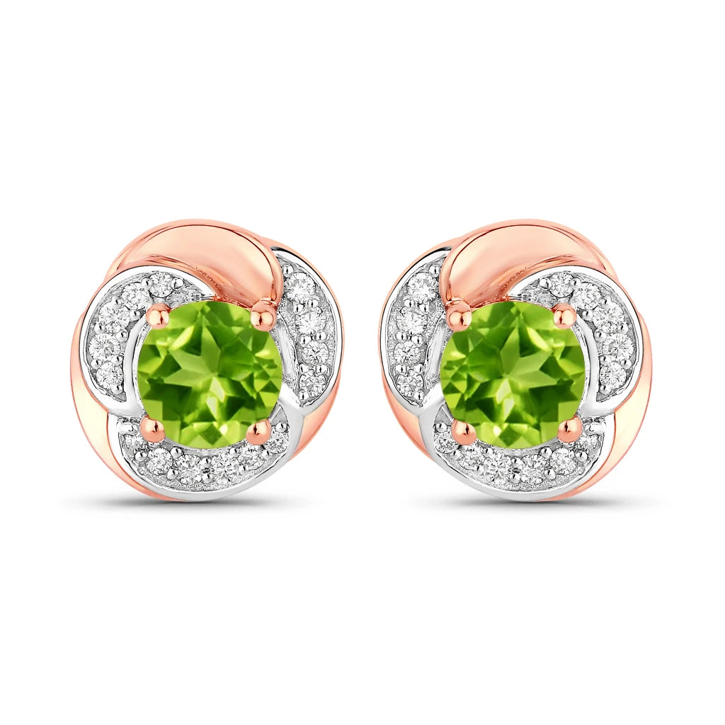 Round Cut Diamond Halo Stud Earrings