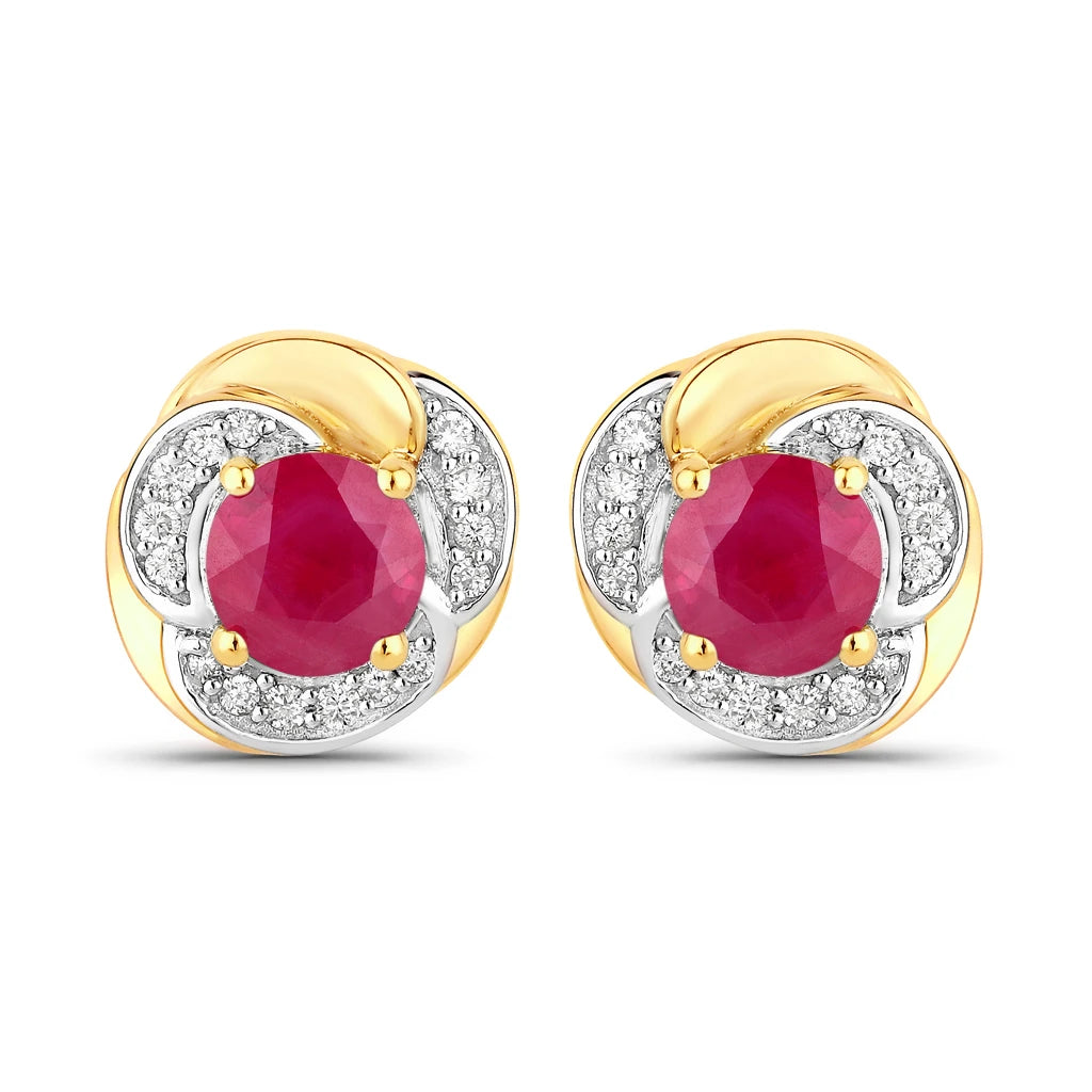 Round Cut Diamond Halo Stud Earrings
