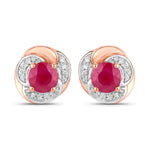 Round Cut Diamond Halo Stud Earrings