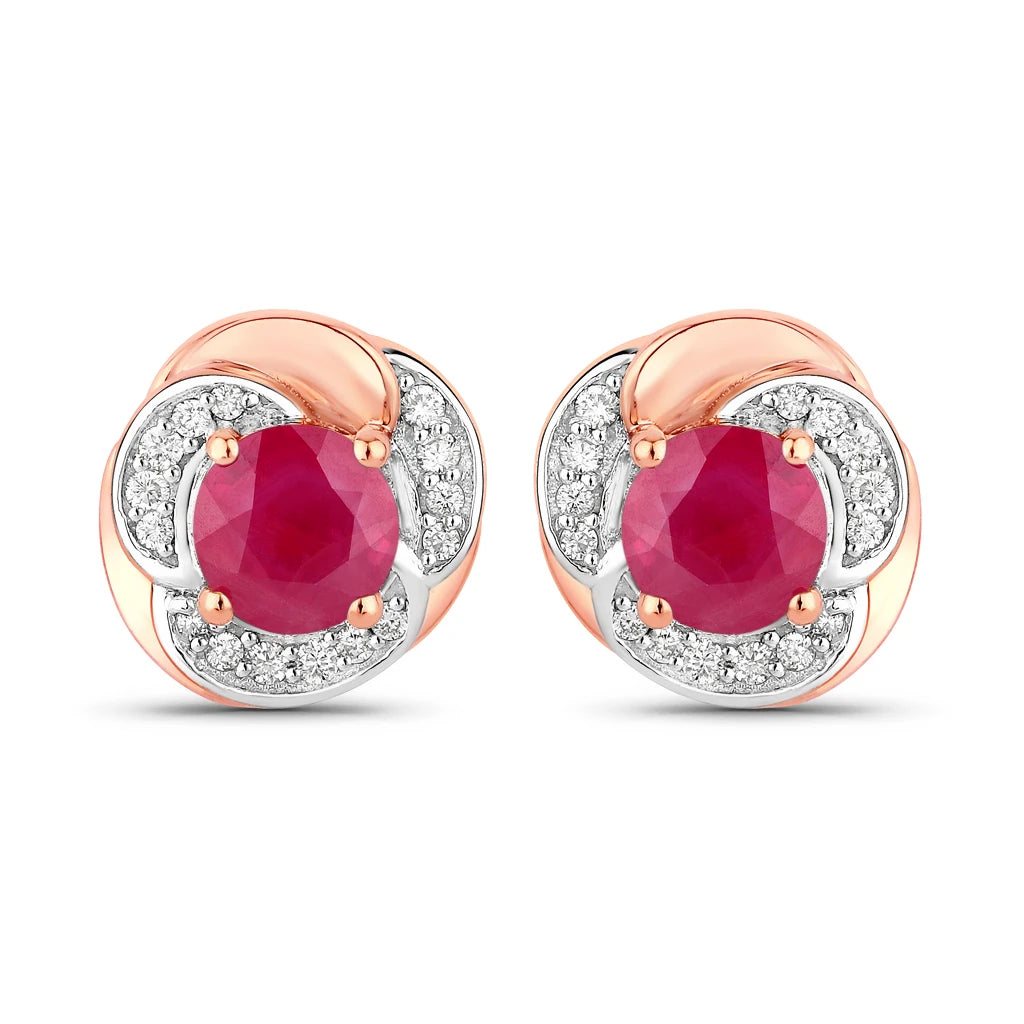 Round Cut Diamond Halo Stud Earrings