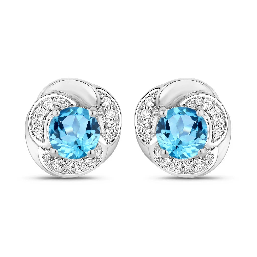 Round Cut Diamond Halo Stud Earrings