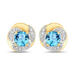 Round Cut Diamond Halo Stud Earrings