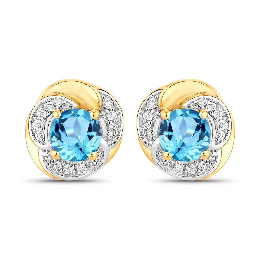 Round Cut Diamond Halo Stud Earrings