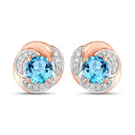 Round Cut Diamond Halo Stud Earrings