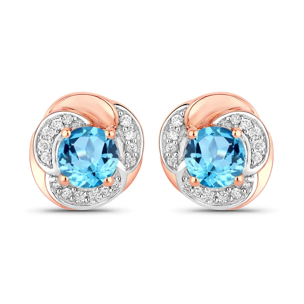 Round Cut Diamond Halo Stud Earrings