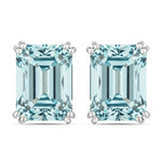Emerald Cut Prong Set Stud Earrings