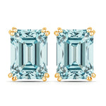 Emerald Cut Prong Set Stud Earrings