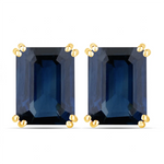 Emerald Cut Prong Set Stud Earrings