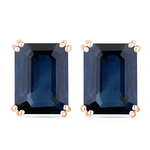 Emerald Cut Prong Set Stud Earrings