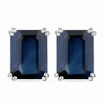 Emerald Cut Prong Set Stud Earrings