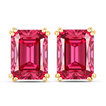 Emerald Cut Prong Set Stud Earrings