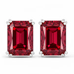 Emerald Cut Prong Set Stud Earrings
