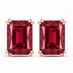 Emerald Cut Prong Set Stud Earrings