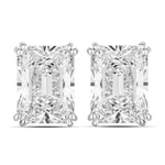 Emerald Cut Prong Set Stud Earrings