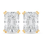Emerald Cut Prong Set Stud Earrings