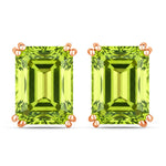 Emerald Cut Prong Set Stud Earrings