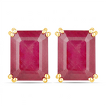 Emerald Cut Prong Set Stud Earrings