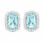 Cushion Diamond Halo Stud Earrings