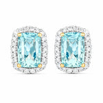 Cushion Diamond Halo Stud Earrings