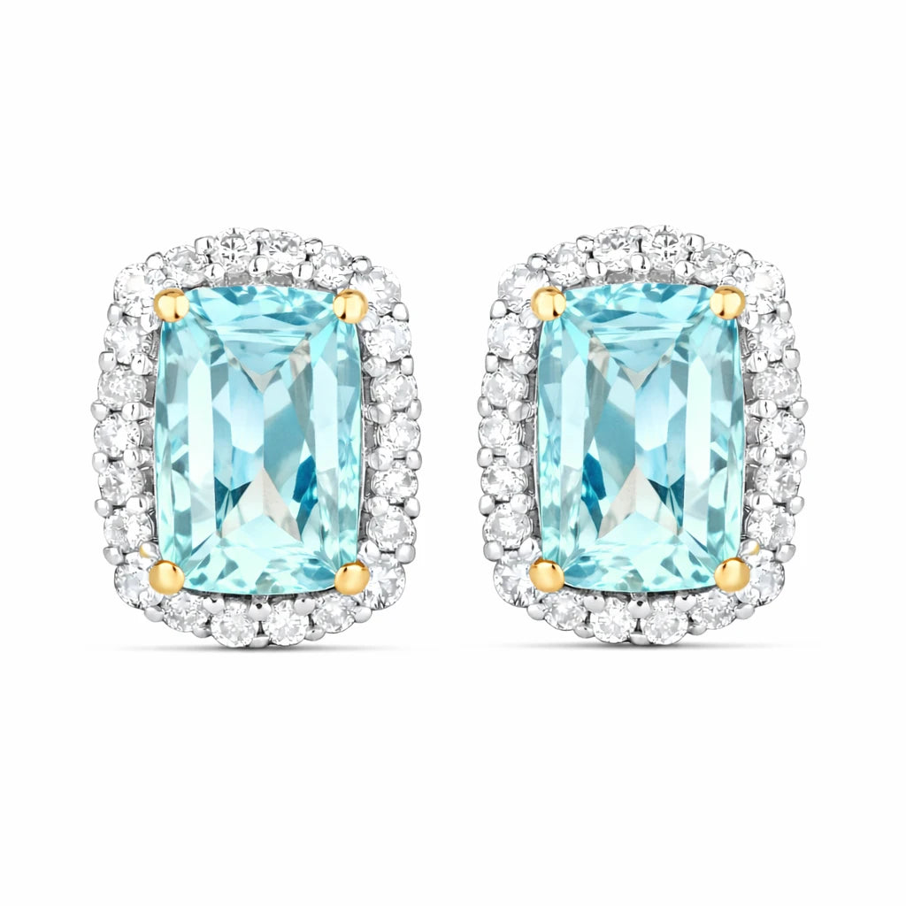 Cushion Diamond Halo Stud Earrings