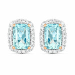 Cushion Diamond Halo Stud Earrings