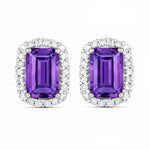 Cushion Diamond Halo Stud Earrings