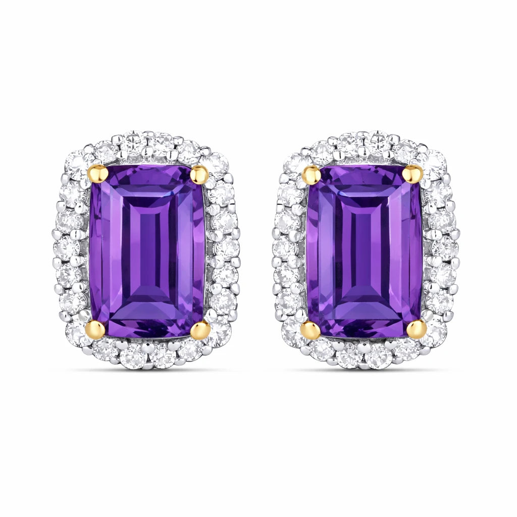Cushion Diamond Halo Stud Earrings