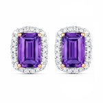Cushion Diamond Halo Stud Earrings
