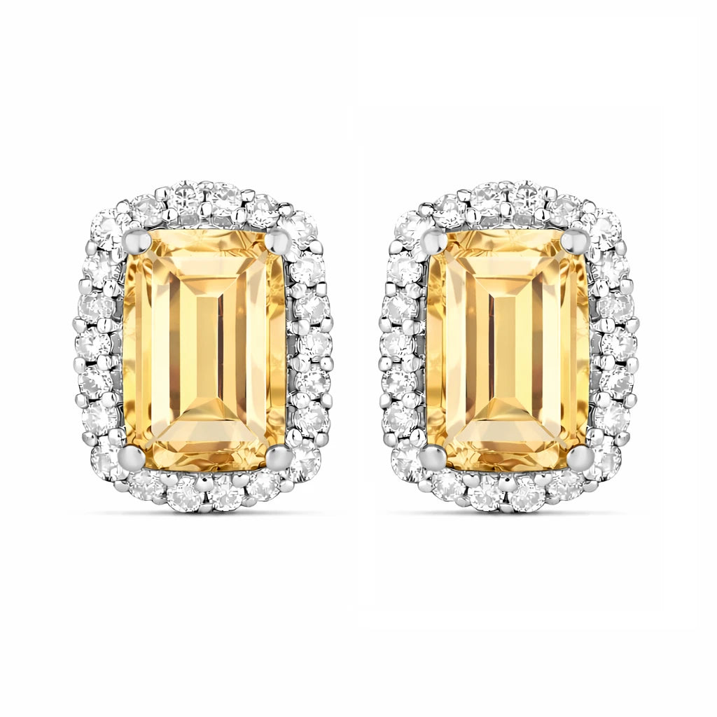 Cushion Diamond Halo Stud Earrings