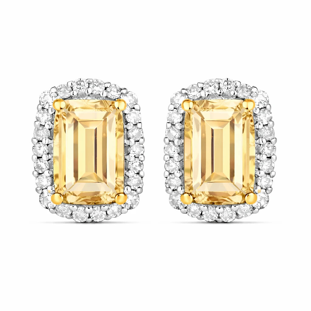 Cushion Diamond Halo Stud Earrings