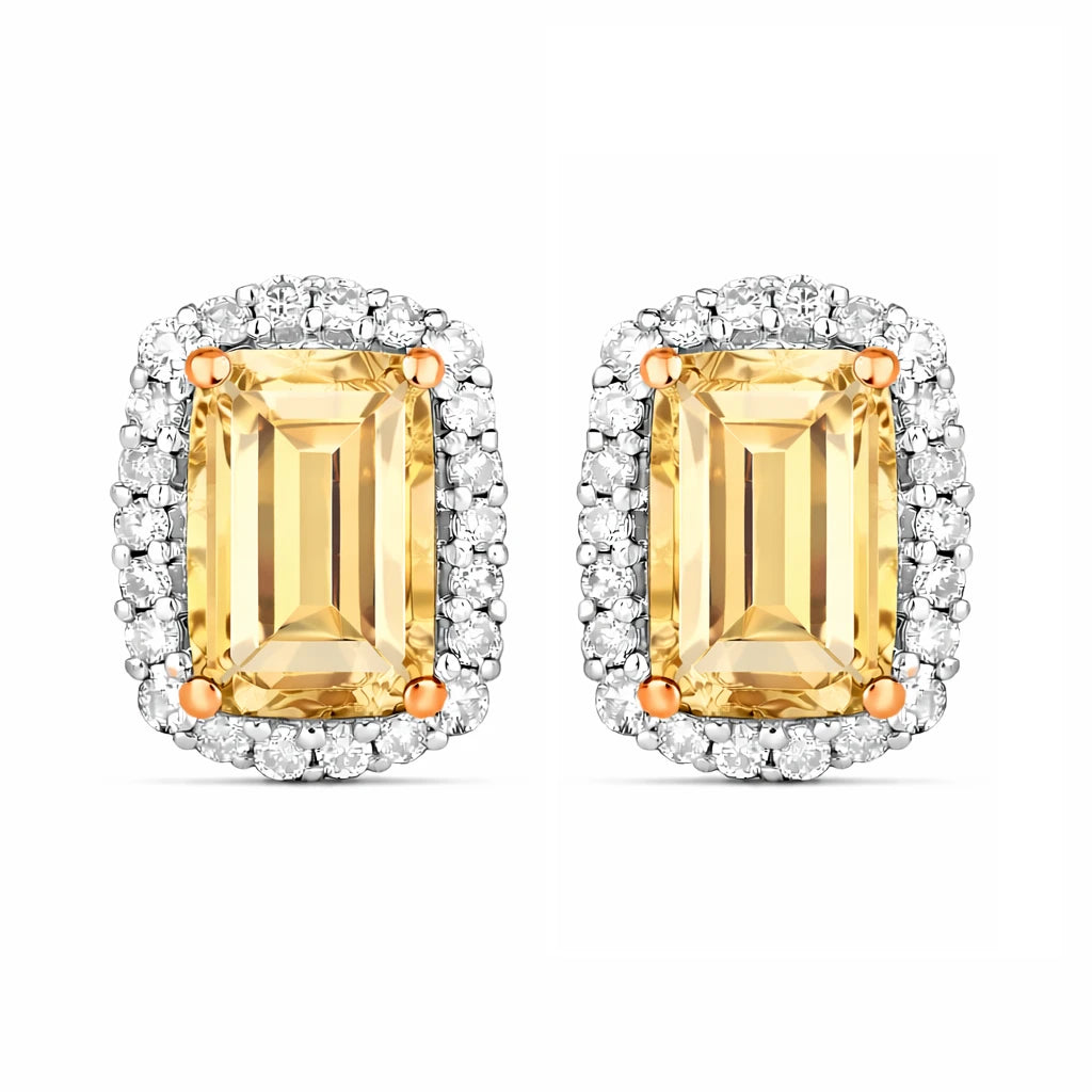 Cushion Diamond Halo Stud Earrings