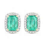 Cushion Diamond Halo Stud Earrings