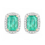 Cushion Diamond Halo Stud Earrings