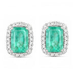 Cushion Diamond Halo Stud Earrings