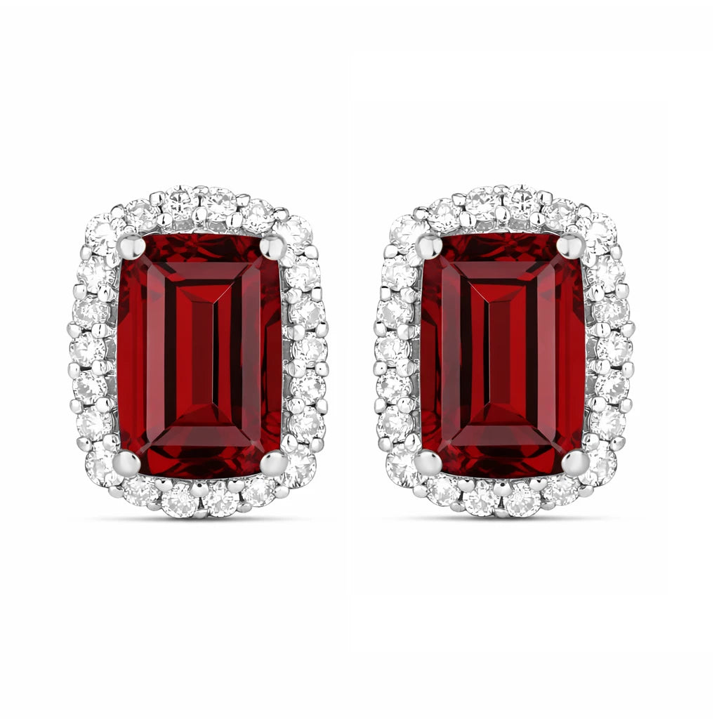 Cushion Diamond Halo Stud Earrings