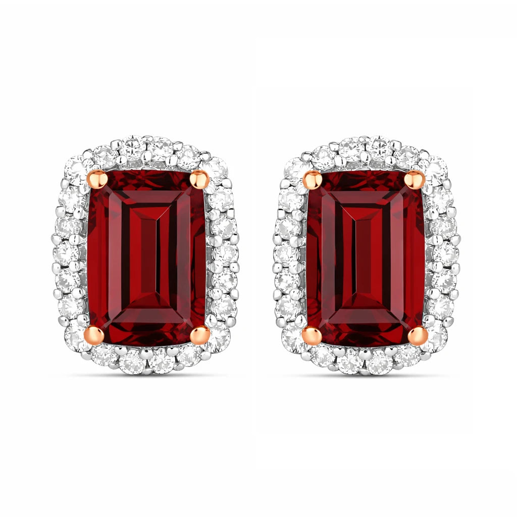 Cushion Diamond Halo Stud Earrings
