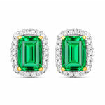 Cushion Diamond Halo Stud Earrings