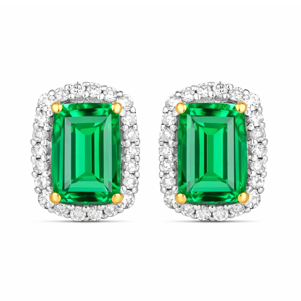 Cushion Diamond Halo Stud Earrings